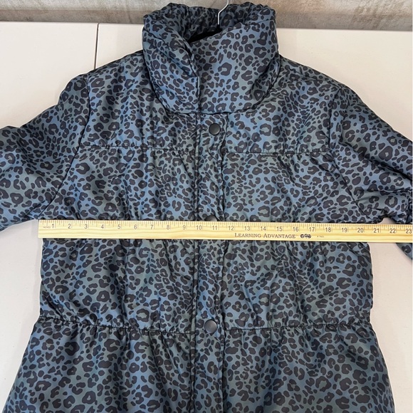 True Grit Vintage Blue Leopard Puffer Jacket Coat Size XL - Picture 4 of 10